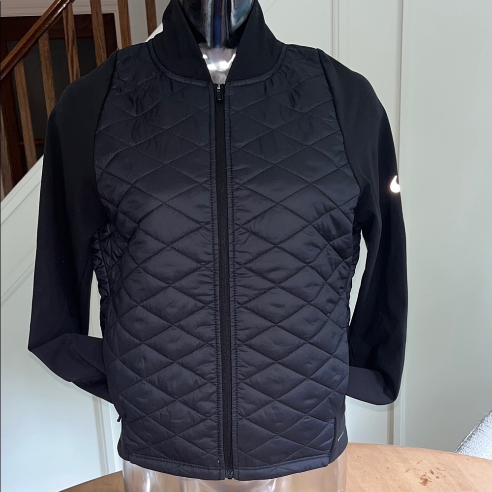 Nike Black Bomber Jacket with Quilted Design